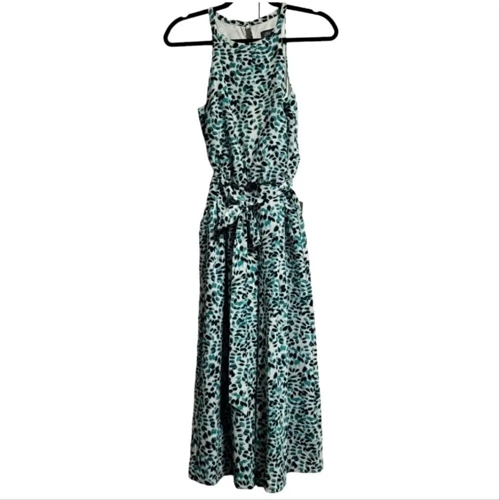 Vince camuto wide leg cropped belted jumpsuit size 6